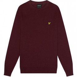 блуза,облекла,на,разпродажба,мъжки,пуловери,lyle,and,scott,merino,crew,knit,sweater,burgundy,z562