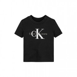 детска,тениска,детски,3/4,панталони,calvin,klein,jeans,unisex,kids',monogram,short,sleeve,t,shirt,ck,black,beh