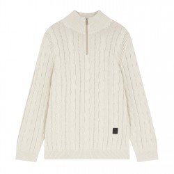 пуловер,мъжки,пуловери,ps,paul,smith,men's,cable,crew,neck,jumper,white,02