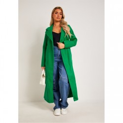 промоция,на,зимни,облекла,дамски,жилетки,missy,empire,belted,formal,coat,green