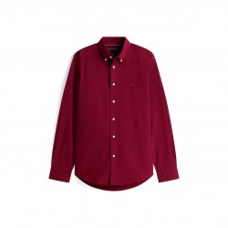 Риза с дълъг ръкав Tommy Hilfiger Core Flex Long Sleeve Poplin Shirt - Burgundy риза,с,дълъг,ръкав,tommy,hilfiger,core,flex,long,sleeve,poplin,shirt,burgundy