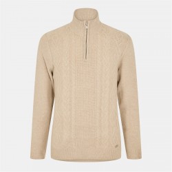 мъжки,пуловер,облекла,на,разпродажба,мъжки,пуловери,threadbare,quarter,zip,cable,knit,jumper,mens,oatmeal,twist