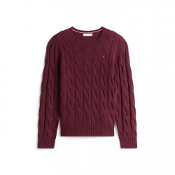 пуловер,дамски,плетени,дрехи,tommy,hilfiger,women's,cable,knit,jumper,deep,burgundy