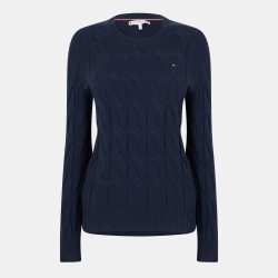 дамски,пуловер,дамски,плетени,дрехи,tommy,hilfiger,women,s,cable,knit,jumper,dark,night,navy