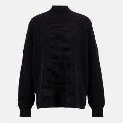 пуловер,дамски,плетени,дрехи,barbour,international,kaia,funnel,neck,jumper,black