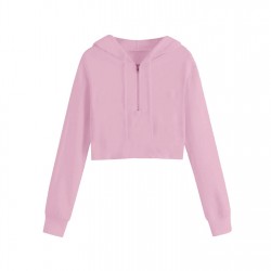суичър,дамски,горнища,с,качулка,miso,women's,cropped,hoodie,pink