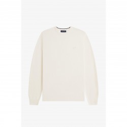 пуловер,мъжки,пуловери,fred,perry,men,s,pique,crew,neck,jumper,ecru,560