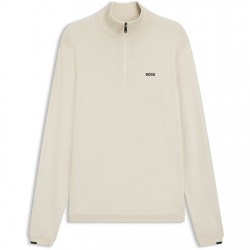 пуловер,мъжки,пуловери,boss,quarter,zip,jumper,open,white,131