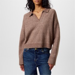 пуловер,дамски,плетени,дрехи,jack,wills,knit,polo,jumper,ld44,mocha