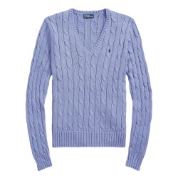 Дамски пуловер Polo Ralph Lauren Womens Cable-Knit V-neck Jumper - NEW LITCH BLUE дамски,пуловер,дамски,плетени,дрехи,polo,ralph,lauren,women,s,cable,knit,v,neck,jumper,new,litch,blue