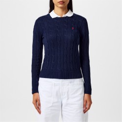 блуза,дамски,плетени,дрехи,polo,ralph,lauren,julianna,crewneck,sweater,hunter,navy