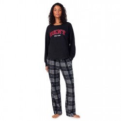 дамски,пижами,dkny,dkny,dkny,crew,pjset,ld54,black,check