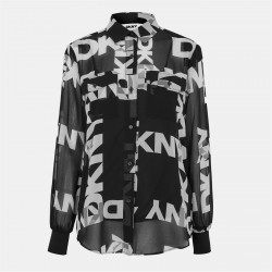 дамски,ризи,dkny,dkny,logo,shrt,ld54,black,ivory