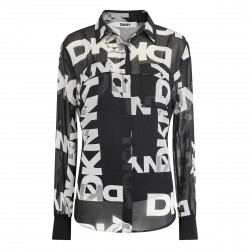 дамска,риза,с,дълъг,ръкав,dkny,women,s,long,sleeve,patterned,shirt,black,ivory