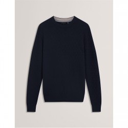 Ted Baker Ted Stitch crew neck Sn54 - Navy мъжки,пуловери,мъжки,тениски,ted,baker,ted,stitch,crew,neck,sn54,navy