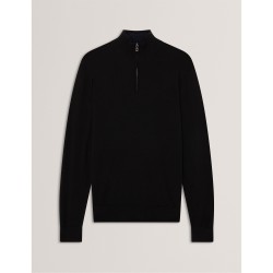 пуловер,мъжки,пуловери,ted,baker,men,s,merino,half,zip,crew,neck,jumper,black