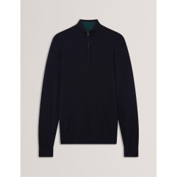 пуловер,мъжки,пуловери,ted,baker,men,s,merino,half,zip,crew,neck,jumper,navy