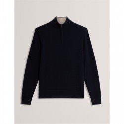 Ted Baker Ted Stitch half zip Sn54 - Navy мъжки,пуловери,мъжки,тениски,ted,baker,ted,stitch,half,zip,sn54,navy