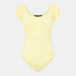 Brave Soul Puff Sleeve Bodysuit - Lemonade brave,soul,puff,sleeve,bodysuit,lemonade