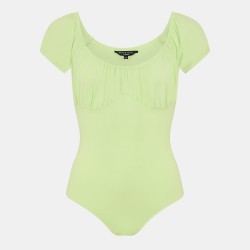 Brave Soul Puff Sleeve Bodysuit - Pistachio brave,soul,puff,sleeve,bodysuit,pistachio
