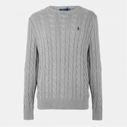 Пуловер Polo Ralph Lauren Cable Knit Jumper - Fawn Grey пуловер,мъжки,пуловери,polo,ralph,lauren,cable,knit,jumper,fawn,grey
