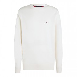 блуза,мъжки,пуловери,tommy,hilfiger,essential,cotton,crew,neck,pullover,sweater,ivory