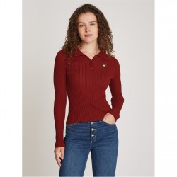 блуза,дамски,плетени,дрехи,tommy,jeans,collar,badge,rib,pullover,sweater,regatta,red