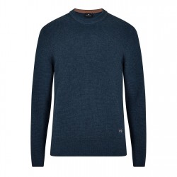 пуловер,мъжки,пуловери,ps,paul,smith,men's,waffle,knitted,crew,neck,jumper,blue,76