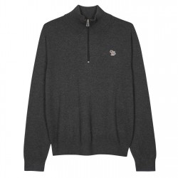 блуза,мъжки,пуловери,ps,paul,smith,zebra,logo,quarter,zip,sweater,grey,78