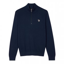 блуза,мъжки,пуловери,ps,paul,smith,zebra,logo,quarter,zip,sweater,blue,49
