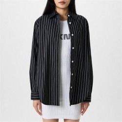 Риза DKNY Women's Long-Sleeve Plain Shirt - BK/GRY STRIPES риза,дамски,ризи,dkny,women's,long,sleeve,plain,shirt,bk,gry,stripes