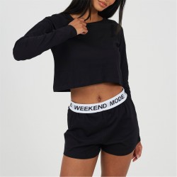 дамски,пижами,brave,soul,womens,weekend,mode,lounge,sets,black