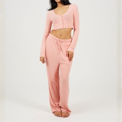 дамска,къса,блуза,дамски,пижами,brave,soul,brave,womens,long,sleeve,cropped,top,and,matching,trouser,lounge,set,dusty,pink