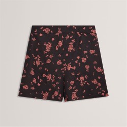 дамски,къси,панталони,ted,baker,ted,satin,printed,short,black