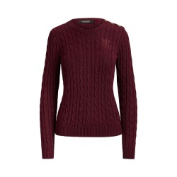 дамски,пуловер,lauren,by,ralph,lauren,women,s,cable,knit,jumper,dark,garnet