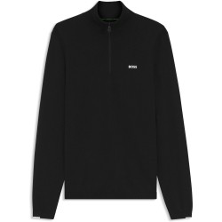 плетена,блуза,отново,на,училище,мъжки,пуловери,boss,men,s,ever,x,boss,green,cotton,long,sleeve,1,4,zip,knitted,top,black,001