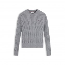Дамски пуловер Tommy Hilfiger Womens Cable Fine Knit Cotton Long-Sleeve Jumper - Md Grey Heather дамски,пуловер,tommy,hilfiger,women,s,cable,fine,knit,cotton,long,sleeve,jumper,md,grey,heather