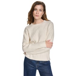 DKNY Long Sleeve Cable Knit - Eggnog dkny,long,sleeve,cable,knit,eggnog