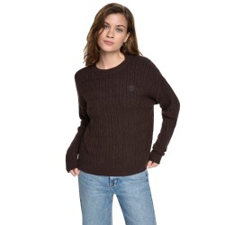 DKNY Long Sleeve Cable Knit - Espresso dkny,long,sleeve,cable,knit,espresso