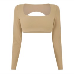 Nike Zenvy LS Bra Ld64 - Parachute Beige дамски,топове,nike,zenvy,ls,bra,ld64,parachute,beige