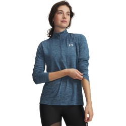 Дамско горнище с цип Under Armour Tech Half Zip Top Womens - Wham Blue/White дамско,горнище,с,цип,дамско,фитнес,облекло,дамски,облекла,за,бягане,under,armour,tech,half,zip,top,womens,wham,blue,white