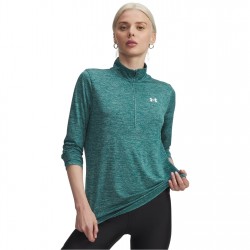 Дамско горнище с цип Under Armour Tech Half Zip Top Womens - Rack Green дамско,горнище,с,цип,разпродажба,under,armour,дамско,фитнес,облекло,дамски,облекла,за,бягане,under,armour,tech,half,zip,top,womens,rack,green