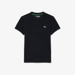 Дамска тениска Lacoste Womens Short-Sleeve Slim-Fit Performance T-Shirt - Black дамска,тениска,дамски,горнища,за,тренировка,дамско,фитнес,облекло,дамски,облекла,за,бягане,лека,атлетика,lacoste,women,s,short,sleeve,slim,fit,performance,
