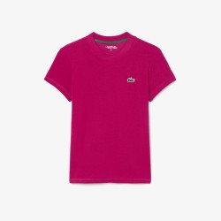 Дамска тениска Lacoste Womens Short-Sleeve Slim-Fit Performance T-Shirt - Pink дамска,тениска,дамски,горнища,за,тренировка,дамско,фитнес,облекло,дамски,облекла,за,бягане,лека,атлетика,lacoste,women,s,short,sleeve,slim,fit,performance,