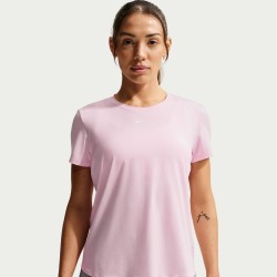 Nike Dri-FIT One Womens Standard Fit Short-Sleeve Top - Pink Foam дамски,горнища,за,тренировка,дамско,фитнес,облекло,дамски,облекла,за,бягане,лека,атлетика,nike,dri,fit,one,women,s,standard,fit,short,sleeve,top,pink,foam