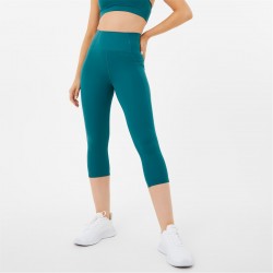 дамско,фитнес,облекло,дамски,облекла,за,бягане,usa,pro,high,rise,capri,cropped,leggings,teal