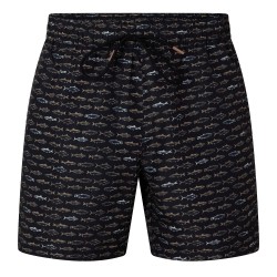 бански,гащета,boss,mens,boss,patterned,streamlined,swim,shorts,black,001