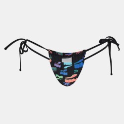 Puma Womens String Tanga Bikini Bottom - Black Combo puma,women,s,string,tanga,bikini,bottom,black,combo