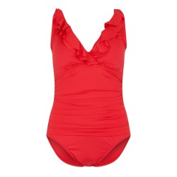 дамски,бански,костюми,lauren,by,ralph,lauren,ruffle,trim,one,piece,red