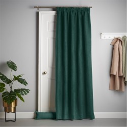 Alan Symonds Velvet Chenille Pencil Pleat Thermal Door Curtain - Green alan,symonds,velvet,chenille,pencil,pleat,thermal,door,curtain,green
